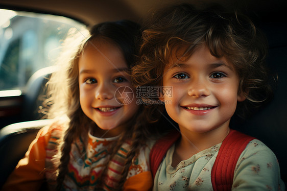 两个开心的孩子图片