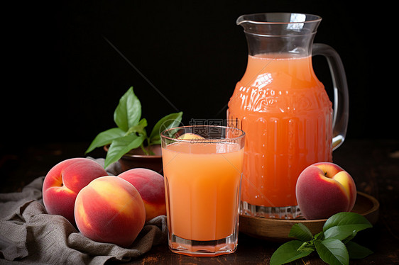 桃子和桃汁图片