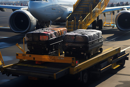 机场运输的行李图片