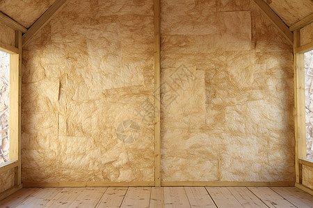 木质房间的隔热墙图片