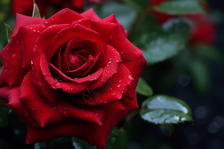 红玫瑰的花瓣背景图片