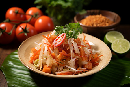 泰式木瓜沙拉背景图片