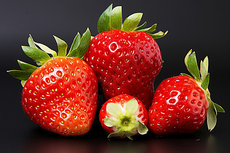 新鲜熟透的草莓图片