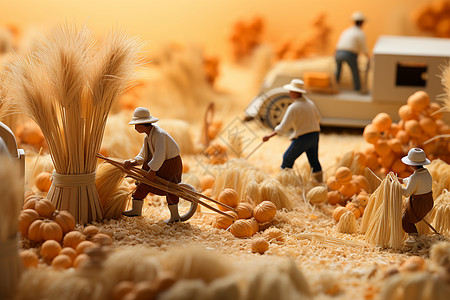 农民在田野里劳作图片