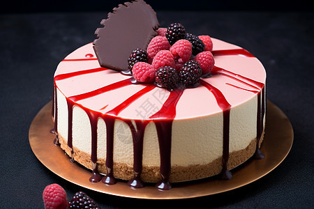 红莓巧克力蛋糕图片