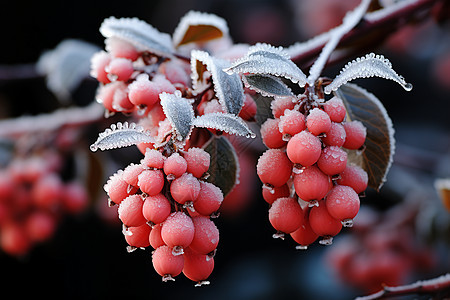 冬季浆果背景图片