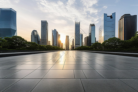 现代化都市建筑的摩天大楼景观背景图片