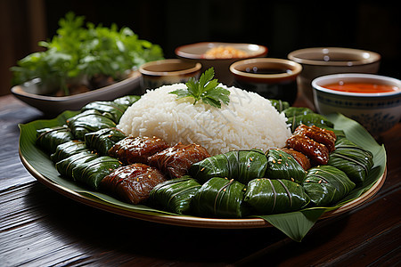 传统节日的糯米粽子图片