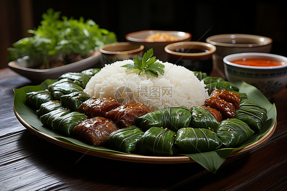 传统节日的糯米粽子图片