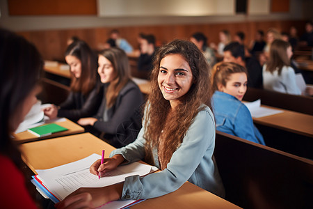 充满活力的女大学生图片