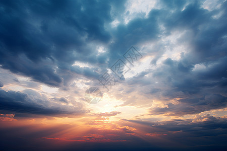 夕阳下的云彩背景图片