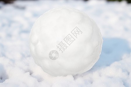 冬日雪地里的雪球图片