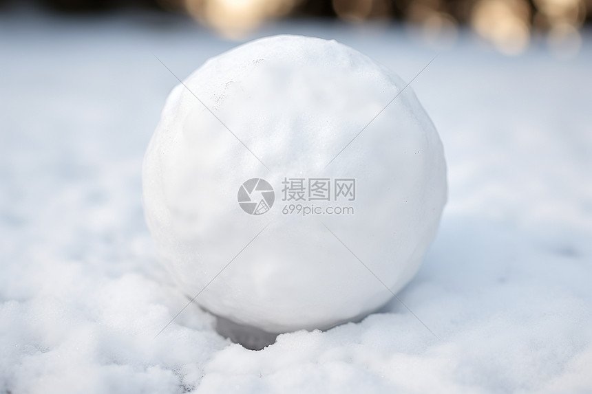 雪地上巨大的雪球图片