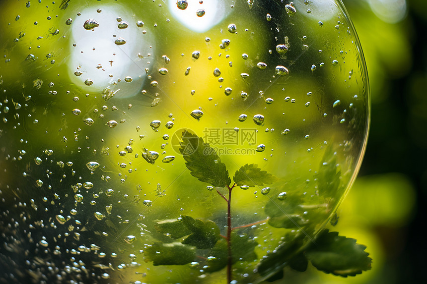 春日微雨中的水珠艺术图片