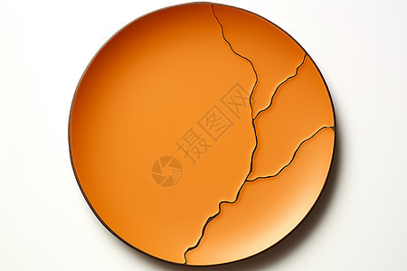 橙色瓷器盘子背景图片