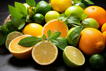 美味水果柠檬酸甜的西柚柠檬背景