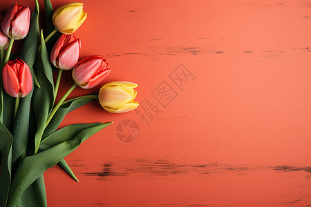 春意盎然的郁金香花束图片