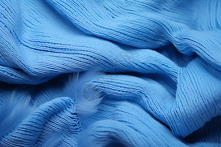 蓝色纤维的布料图片