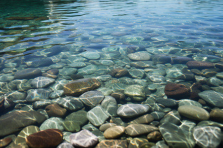 水中的石头图片