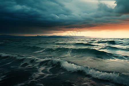 暴风雨的海面图片