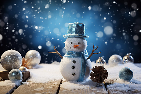 雪中童话新年雪球高清图片