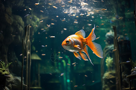 水族馆中的一只鱼图片