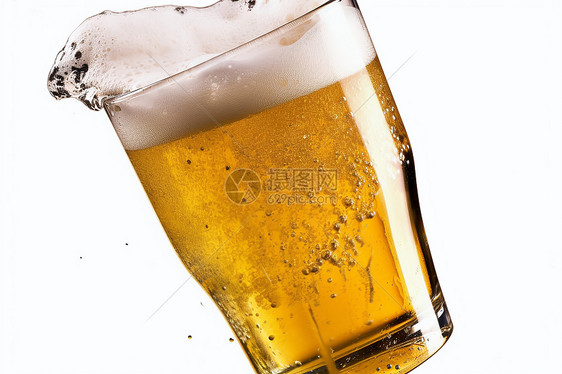 一杯啤酒泡沫图片