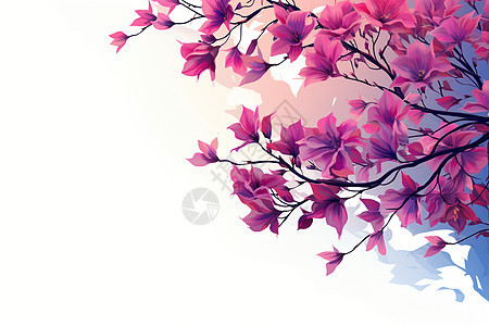 粉色花朵树下的浪漫回忆图片