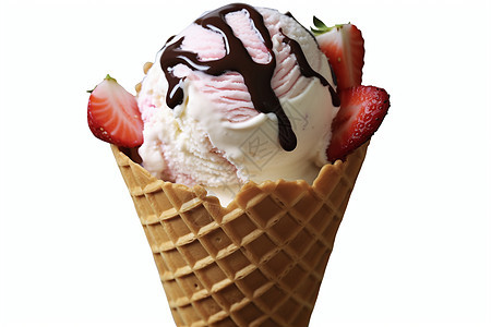 美味诱人的草莓冰淇淋图片