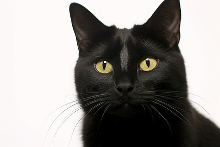 呆萌可爱的黑毛猫咪图片