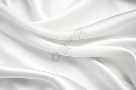 柔丝流云的白色丝绸背景图片