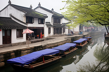 美丽的江南水乡风景背景图片