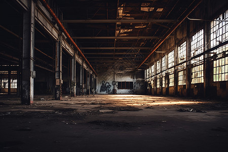 荒废的工业厂房图片