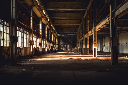 肮脏破旧的工业厂房图片