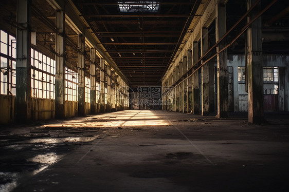 废弃的工业厂房图片