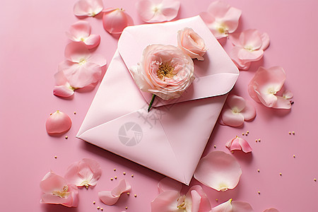 精美艺术的浪漫花朵信封图片