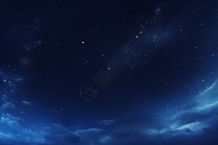 夜晚天空中的星系图片