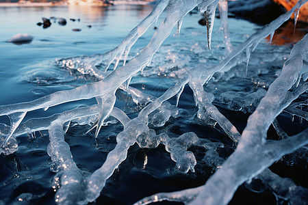 冻结的湖面图片