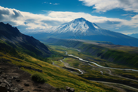 广阔的火山谷图片