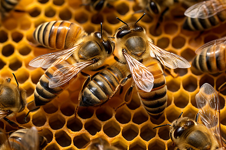 一群蜜蜂背景图片