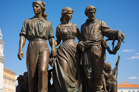三个妇女雕像图片