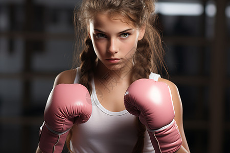 年轻女拳击手图片