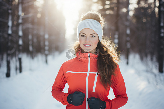 冬日健康女跑者图片
