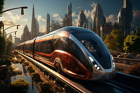 未来主义的新能源列车图片