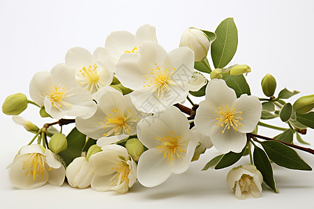 芬芳的白花盛开背景图片
