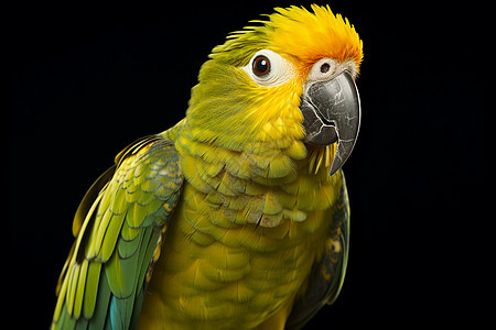 亚马逊雨林中一只黄头红鹦鹉图片