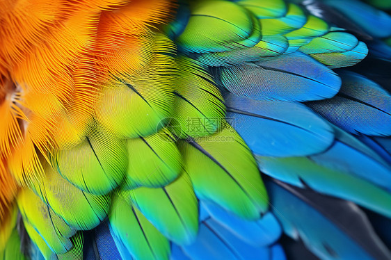 多彩的鹦鹉羽毛图片