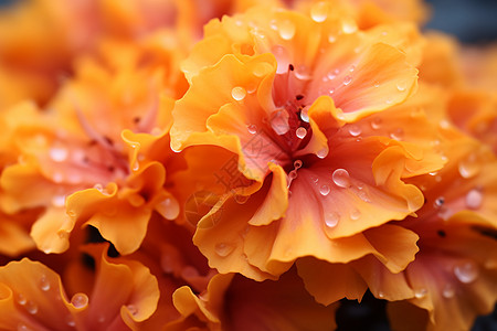 花朵上的雨水水珠背景图片
