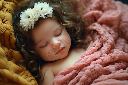 沉睡的女宝宝背景图片