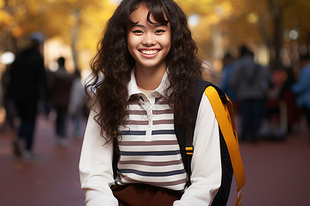 学生长发飘飘图片